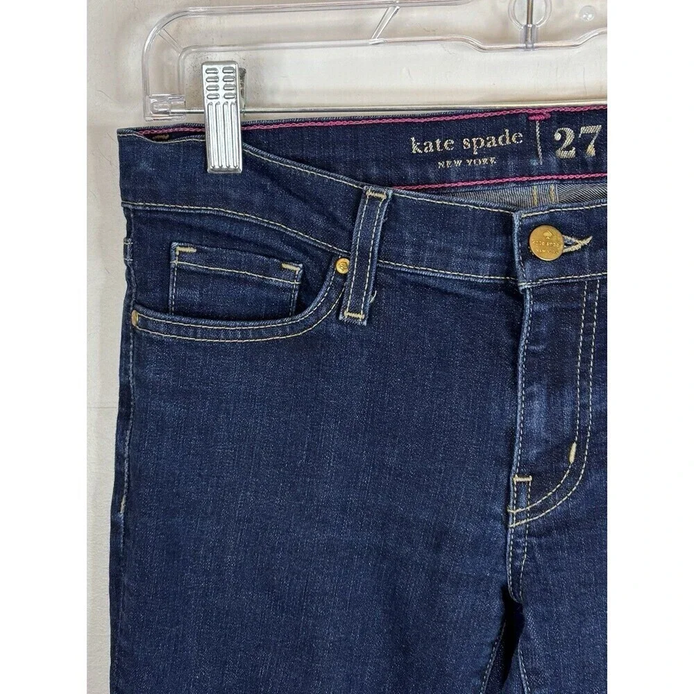 KATE SPADE Broome Street Play Hooky Straight Slim Denim Jeans 27x30 Dark Rinse